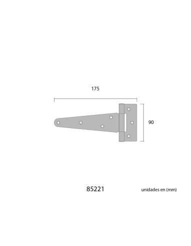 Bisagra en forma de t 185 x 90 mm hierro...