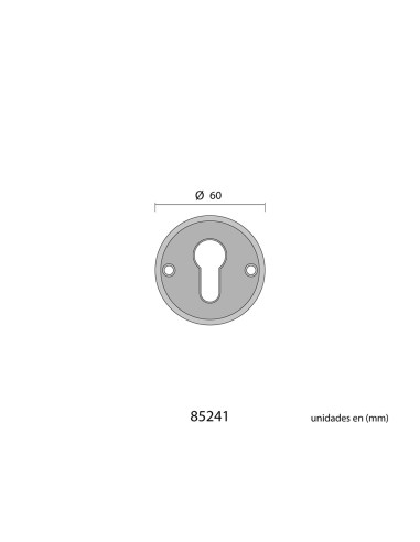 Bocallave redondo 60 mm europ. latón