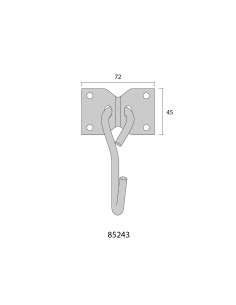 2 unid. placa con gancho colgador de hamaca 70x45mm cromo 2