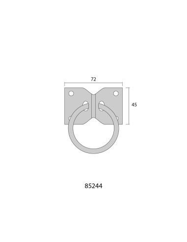 2 placas con anilla aparca perros 70x5mm cromadas