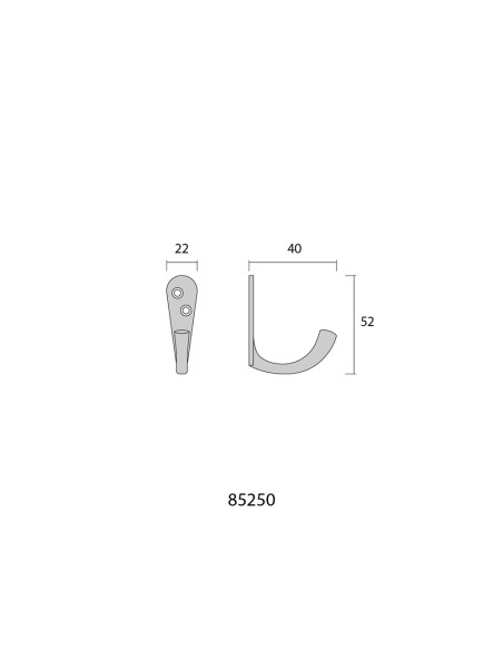 Colgador de forja negro 4 x 4,5 cm