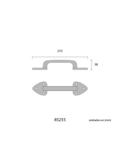 Tirador puerta 210mm forja negro 2