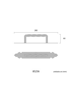Tirador de puerta 275mm forja negro 2