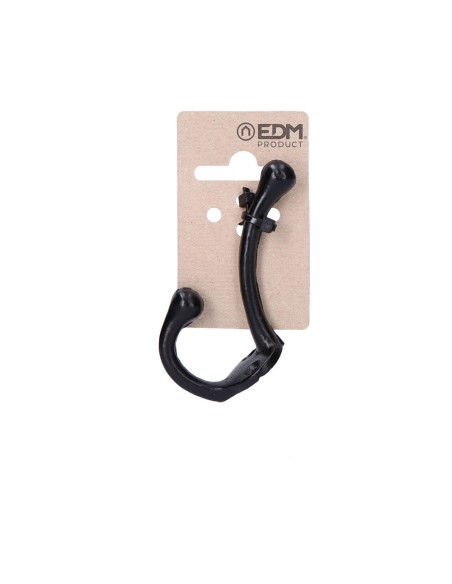 Colgador doble de hierro negro 75 mm