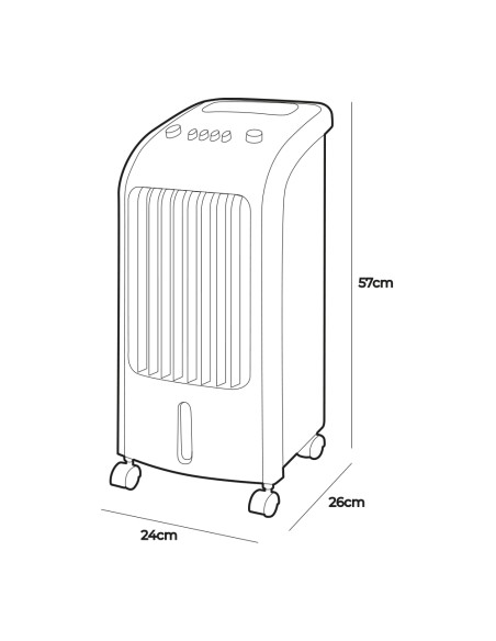 Climatizador por agua 80w 3,6l 24 x 26 x 57 cm edm