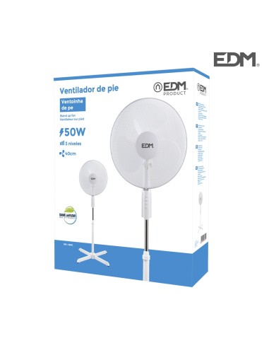 Ventilador de pie, blanco, potencia 45 w, aspas...