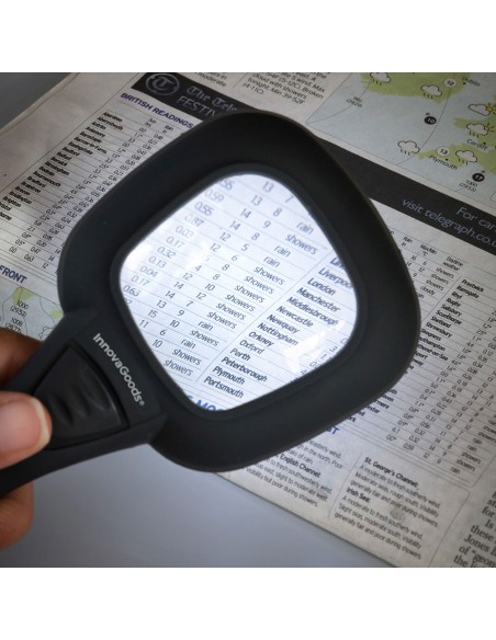 Lupa con luz led y ultravioleta 3x