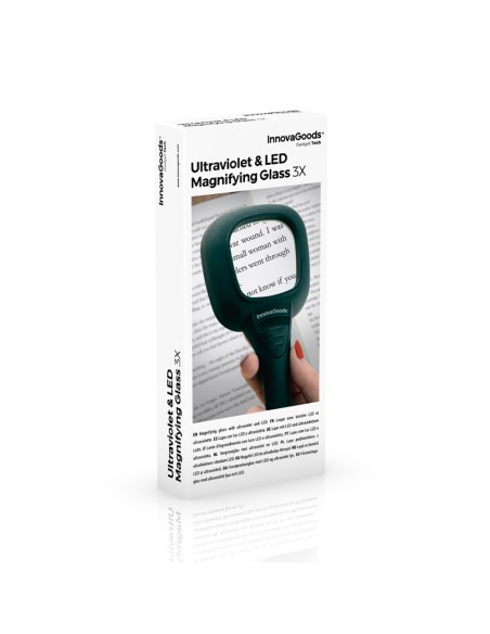 Lupa con luz led y ultravioleta 3x