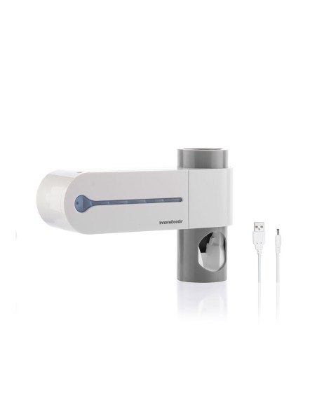 Esterilizador uv de cepillos dentales con soporte y dispensador de dentífrico