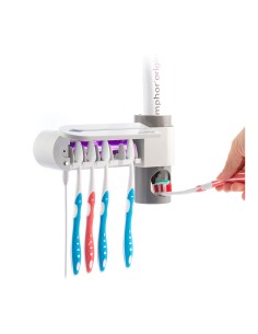 Esterilizador uv de cepillos dentales con soporte y dispensador de dentífrico 2