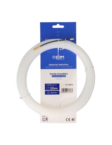 Sonda pasacables guia, nylon, 20 m x 3 mm