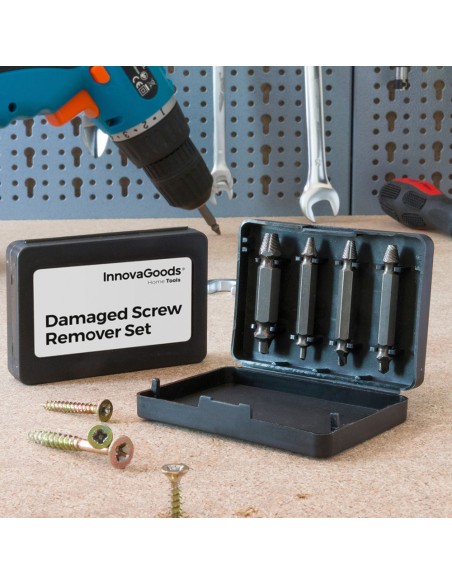 Pack 4 brocas para extraer tornillos dañados innovagoods