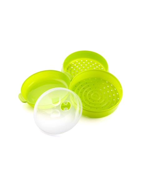 Vaporera doble para microondas fresh ø22 x 12/17 cm
