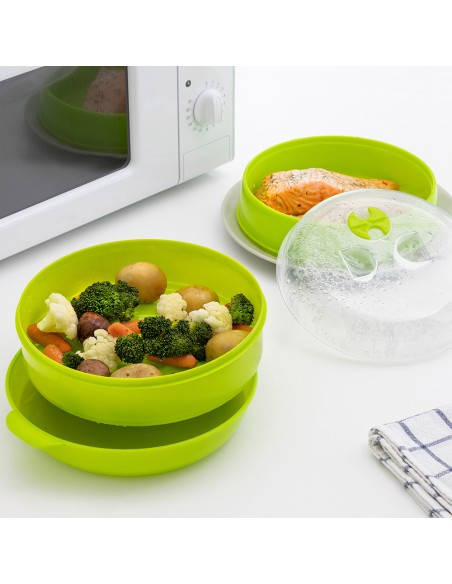 Vaporera doble para microondas fresh ø22 x 12/17 cm