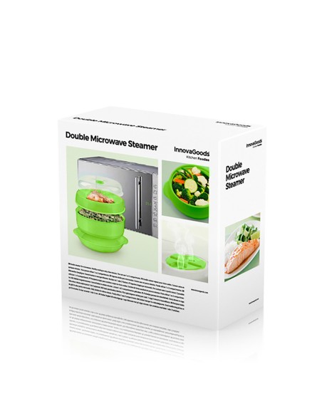 Vaporera doble para microondas fresh ø22 x 12/17 cm