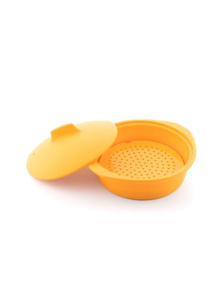 Vaporera de silicona multifunción con recetas 21,5 x 11 x 19,5 cm