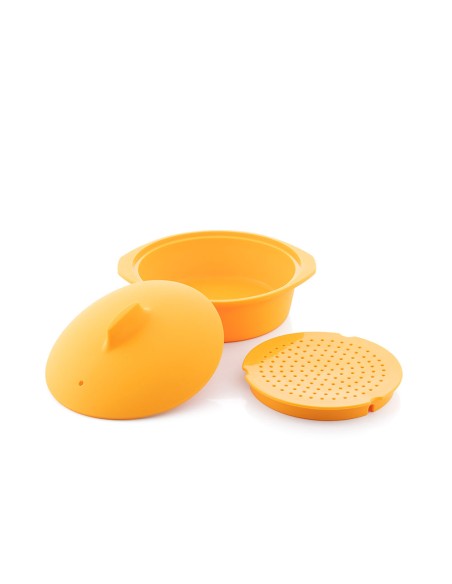 Vaporera de silicona multifunción con recetas 21,5 x 11 x 19,5 cm