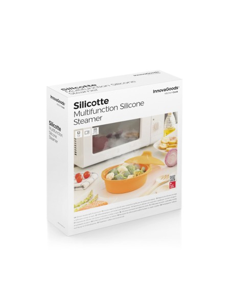 Vaporera de silicona multifunción con recetas 21,5 x 11 x 19,5 cm