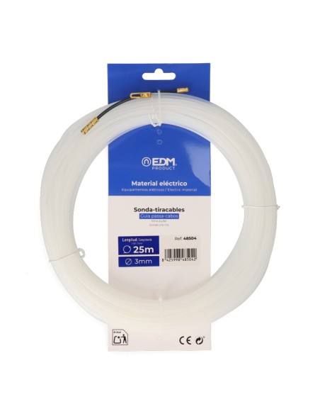 Sonda pasacables guia, nylon, 25 m x 3 mm