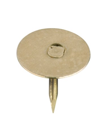 Chincheta plana latonada 9 mm, caja 100 uds
