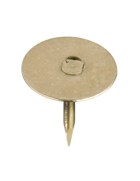 Chincheta plana latonada 9 mm, caja 100 uds