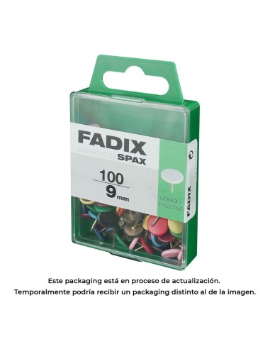 Chincheta plana surtido 9 mm, caja 100 uds