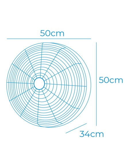 Ventilador pared mando a distancia, negro, potencia 100 w, aspas ø50 cm