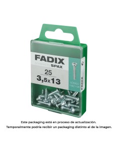 Caja m 25 unid. tornillo rosca chapa cr cinc 3,5x13mm fadix