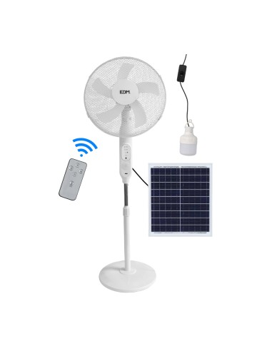 Ventilador de pie solar, blanco potencia 25 w, aspas ø40 cm