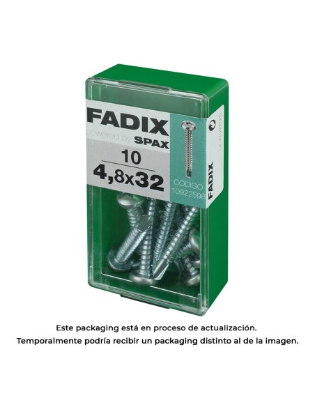 Caja s 10 unid. tornillo rosca chapa cr autot. 4,8x32mm fadix