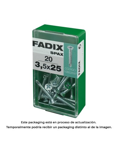 Caja s 20 unid. tornillo rosca chapa cp autot. cinc 3,5x25mm fadix