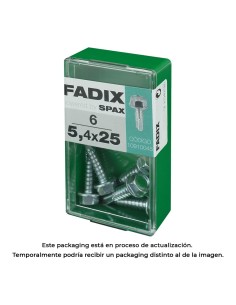 Caja s 6 unid. tornillo rosca chapa hexagonal autot. 5,4x25mm fadix