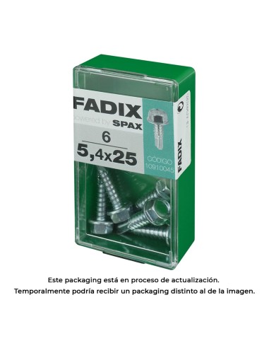 Caja s 6 unid. tornillo rosca chapa hexagonal autot. 5,4x25mm fadix
