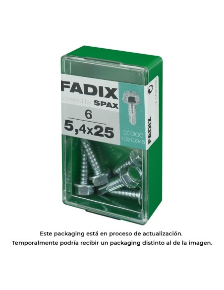 Caja s 6 unid. tornillo rosca chapa hexagonal autot. 5,4x25mm fadix