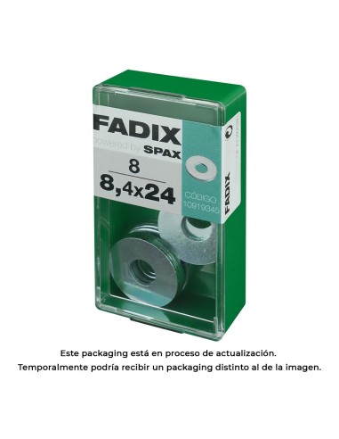 Caja s 8 unid. arandela plana ancha cinc 8,4x24mm fadix
