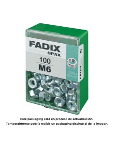 Caja m 100 unid. tuerca cinc m 6 fadix