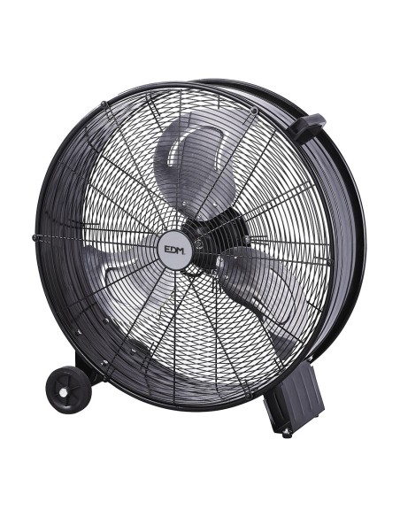 Ventilador industrial de suelo, con ruedas, negro 180 w, ø65cm