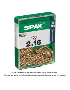 Caja 100 unid. tornillo madera spax cabeza plana yellox 2,0x16mm spax