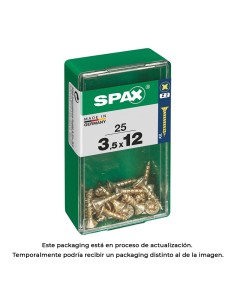 Caja 25 unid. tornillo madera spax cabeza plana yellox 3,5x12mm spax