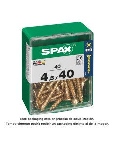 Caja 40 unid. tornillo madera cabeza plana yellox 4,5x40mm spax