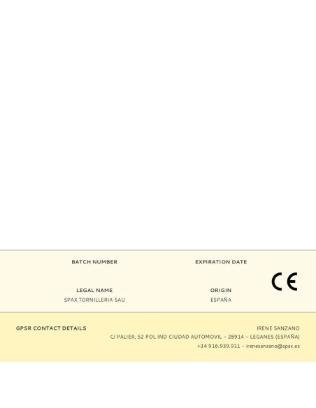 Caja 50 unid. tornillo madera cabeza plana yellox 5,0x80mm spax