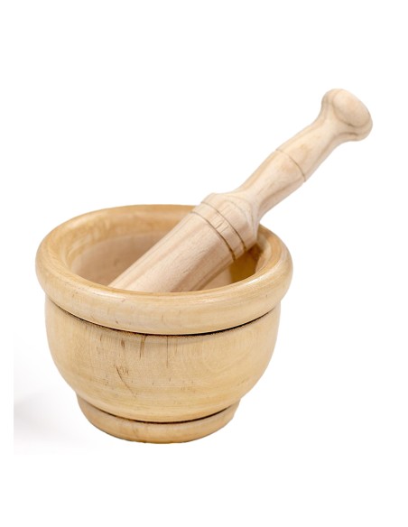 Mortero de madera con maza ø14cm.