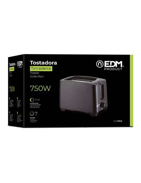 Tostadora doble ranura black design 750 w