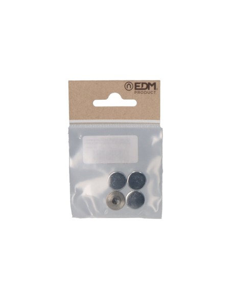 Pack 4 uds. embellecedor latón roscado liso 14 mm níquel
