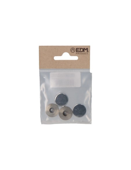 Pack 4 uds. embellecedor latón roscado liso 18 mm níquel