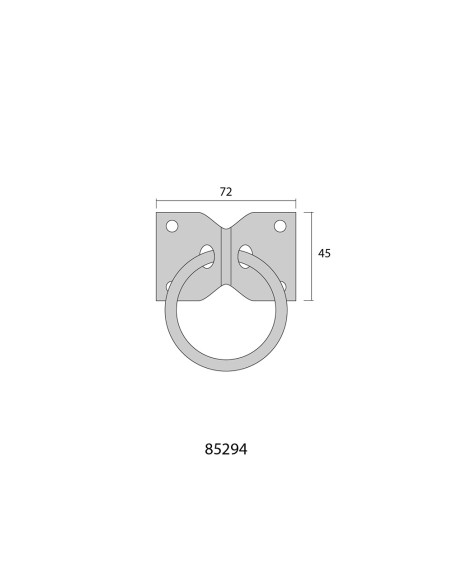 2 anillas aparca perros con placa 70x45mm negras
