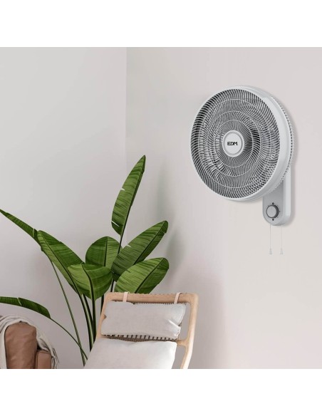 Ventilador pared blanco, potencia 55 w, aspas ø40 cm
