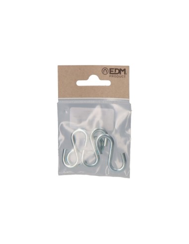 Pack 4 uds. gancho forma "s" 40 mm zincado