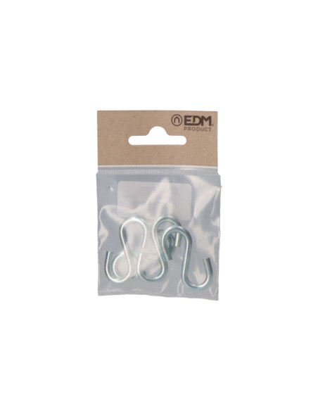 Pack 4 uds. gancho forma "s" 40 mm zincado