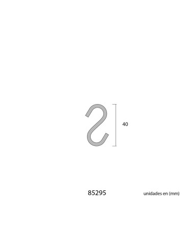 Pack 4 uds. gancho forma "s" 40 mm zincado